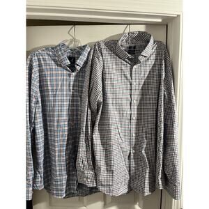 Lot Of 2 Johnnie O Prep Performance Shirts Sz XL Long Sleeve Checkered